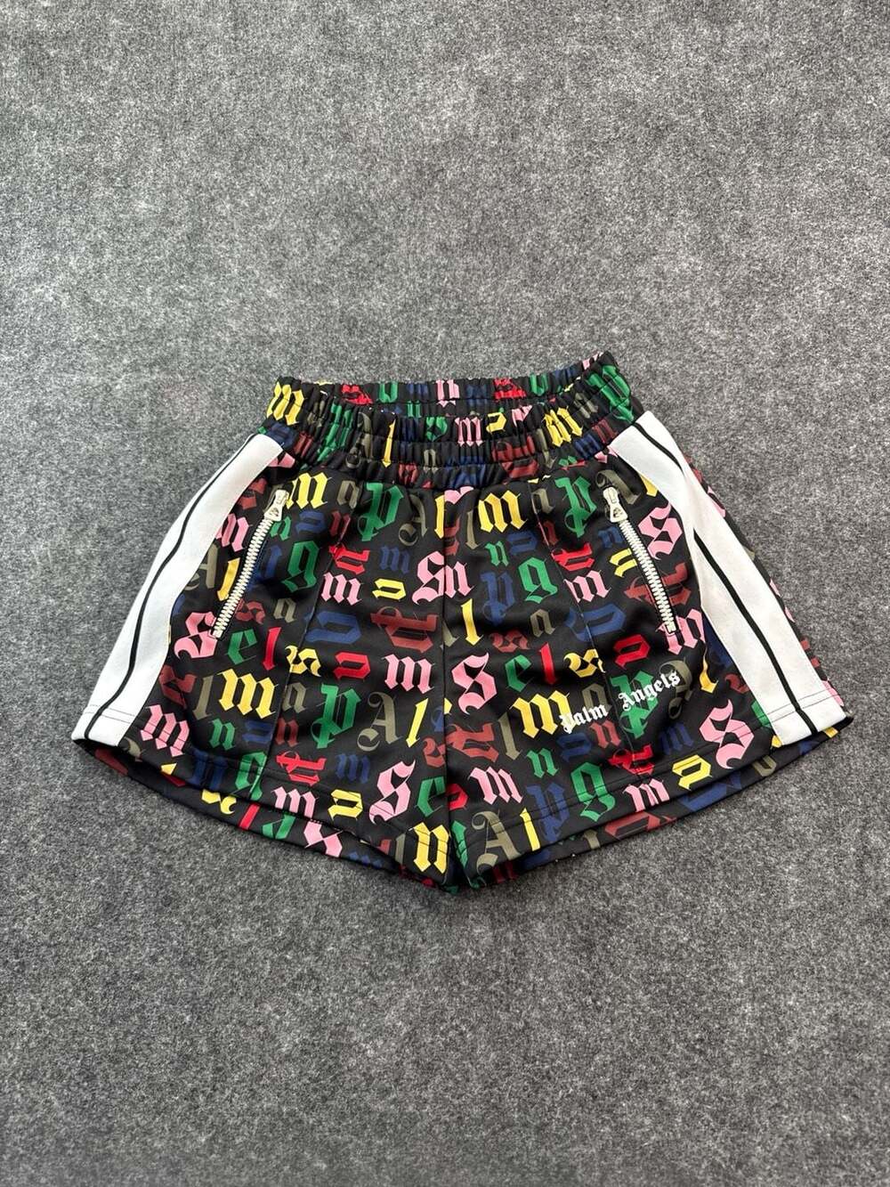 Palm Angels Multicolor Gothic Logo Track Shorts Size S